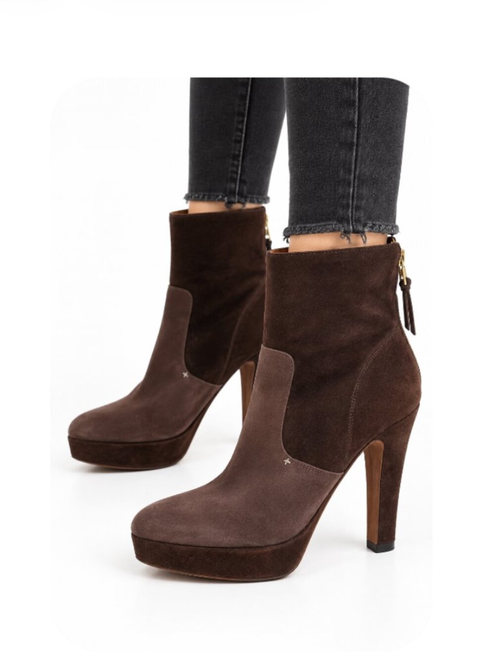 Rag & Bone Kenton Suede Platform Heels Ankle Boots Brown 40 / 9.5